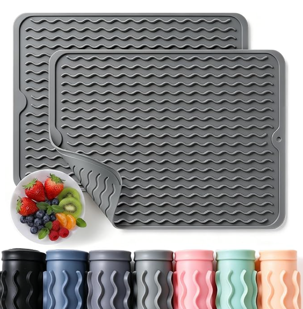 Caketime Silicone Dish Drying Mats – 2 Pack